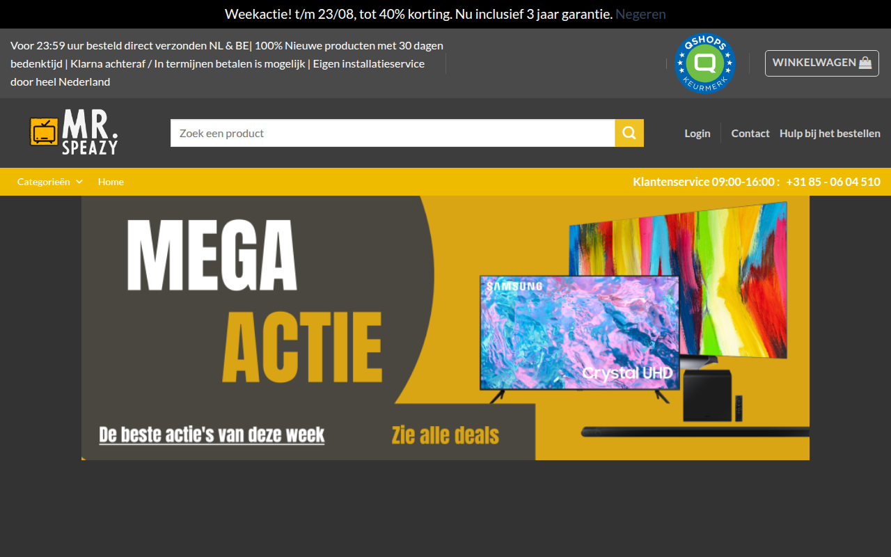 Screenshot van mrspeazy.nl