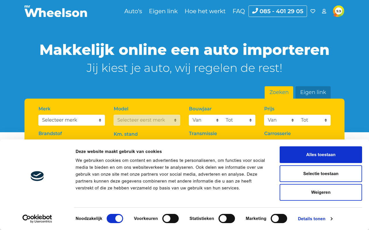 Screenshot van mrwheelson.nl