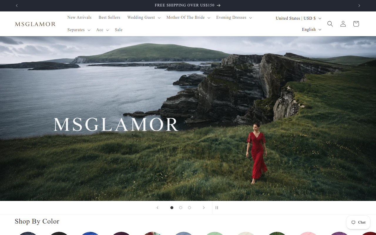 Screenshot van msglamor.com