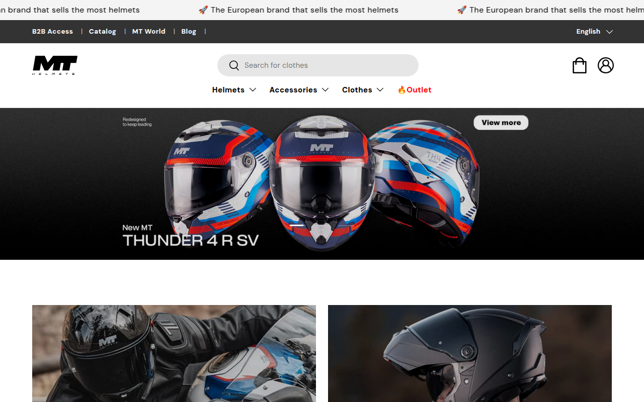 Screenshot van mthelmets.com