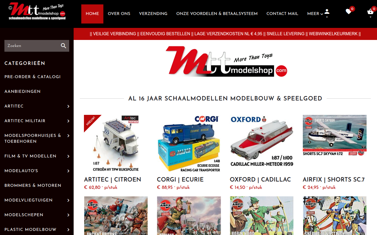 Screenshot van mttmodelshop.com