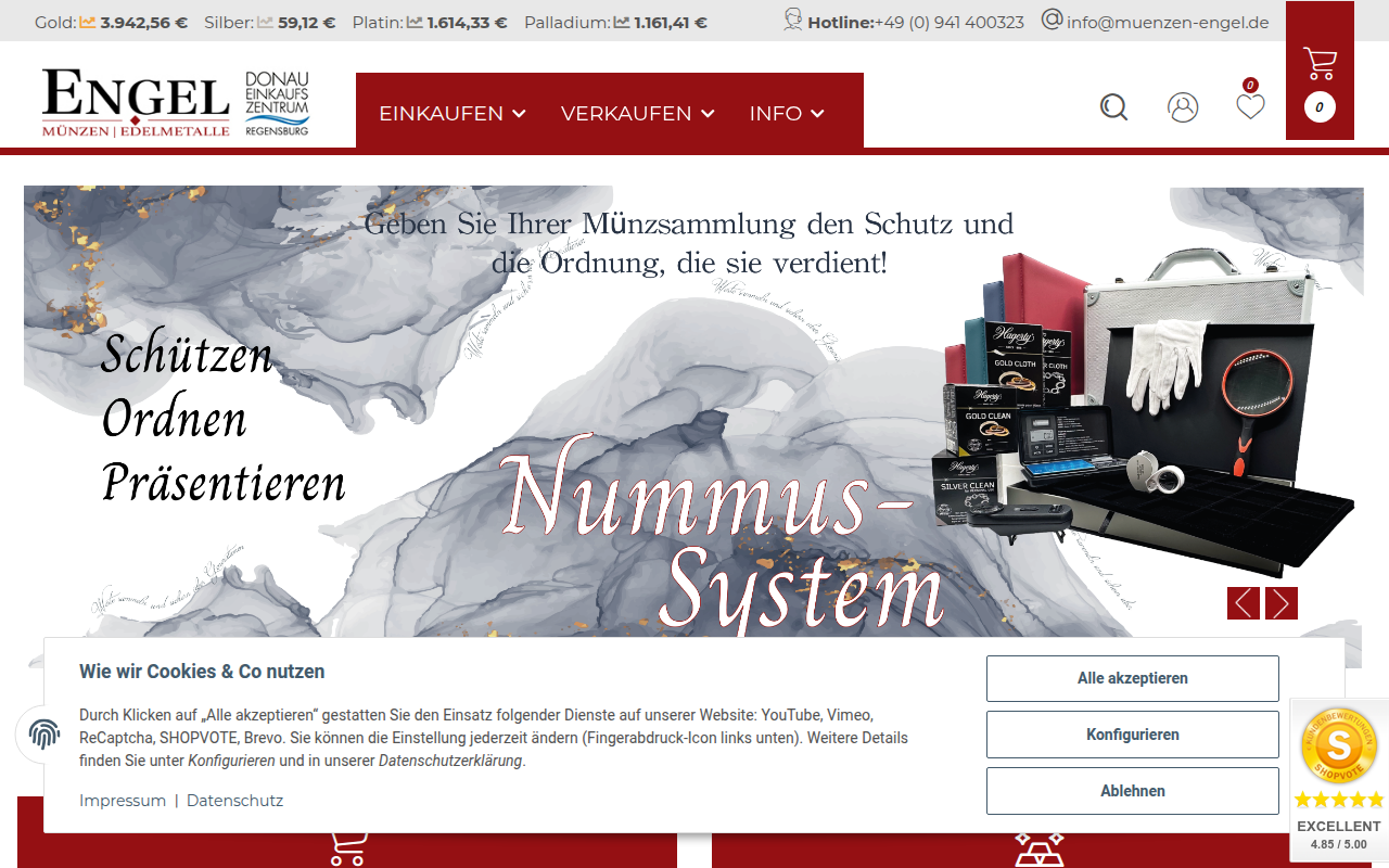 Screenshot van muenzen-engel.de