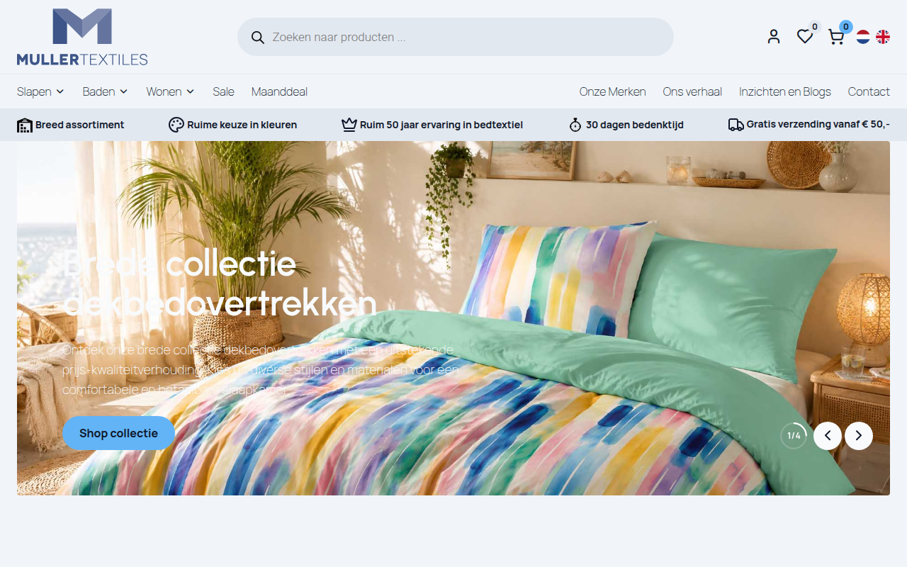 Screenshot van muller-textiles.com