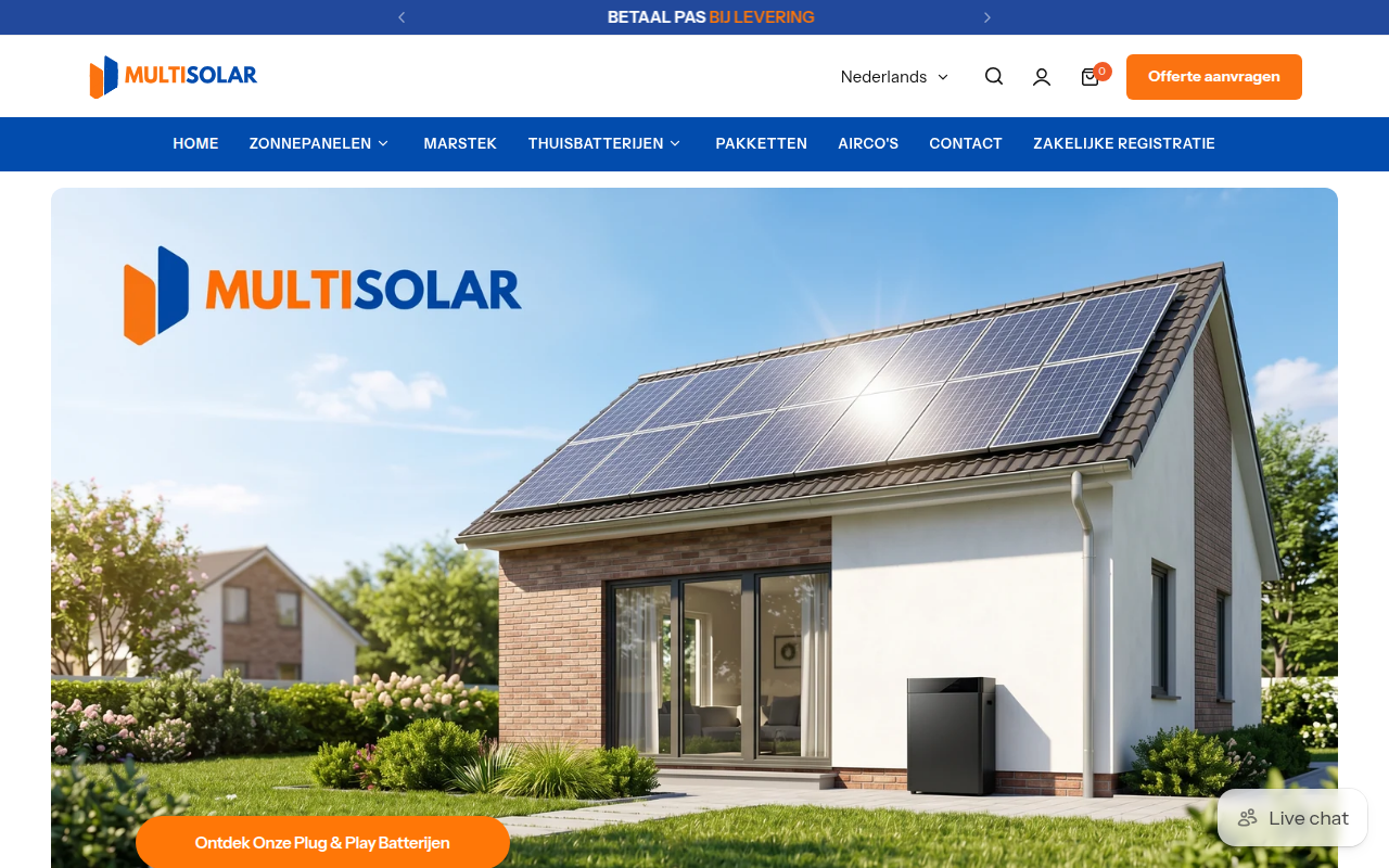 Screenshot van multi-solar.nl