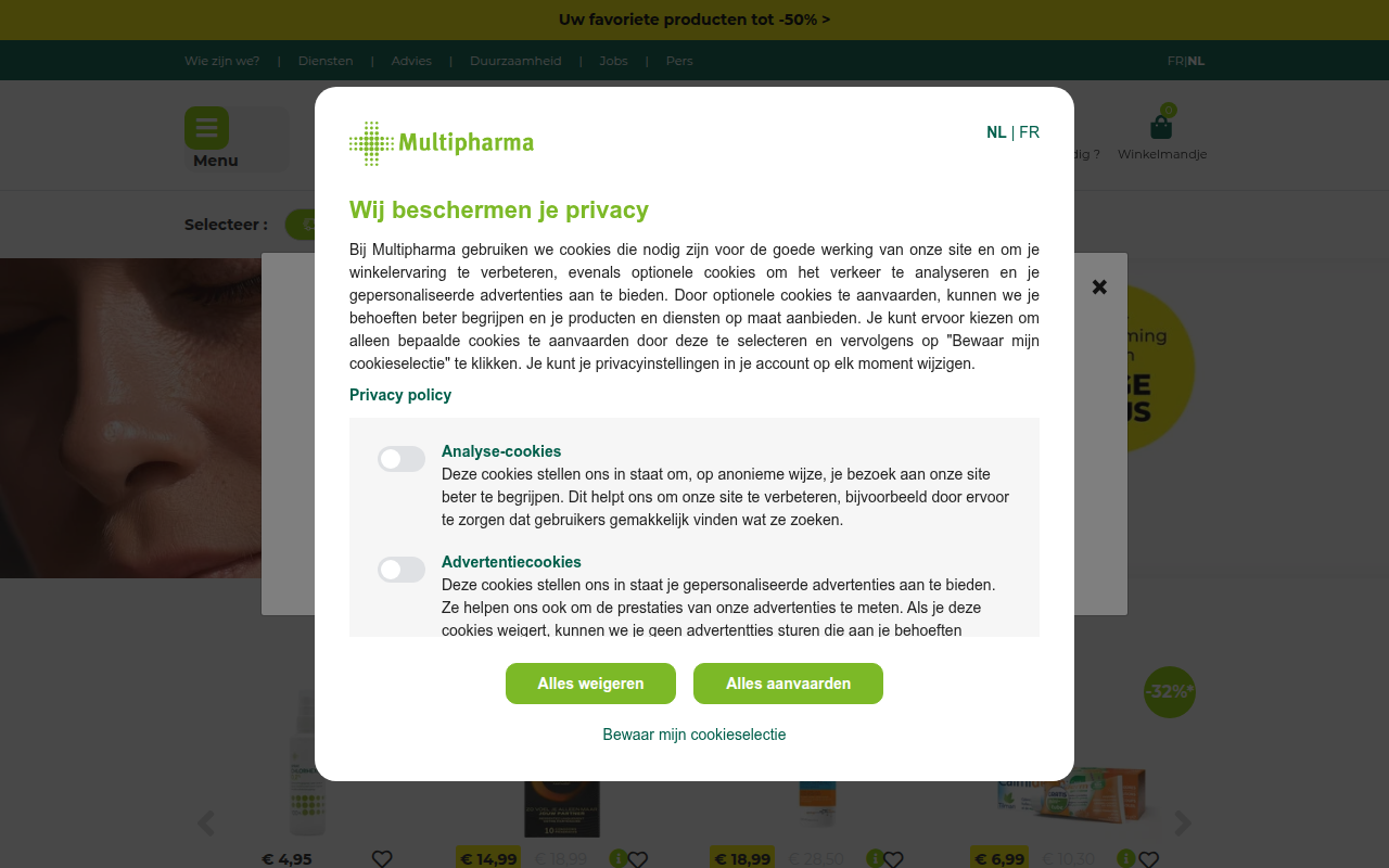 Screenshot van multipharma.be