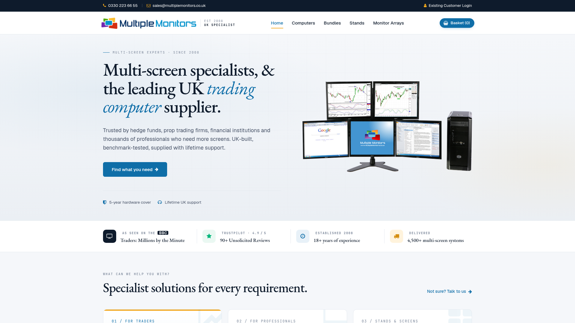 Screenshot van multiplemonitors.co.uk