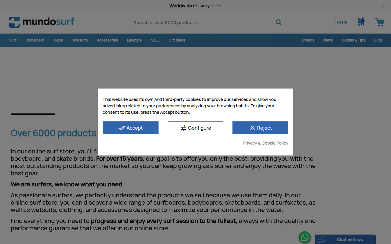 Screenshot van mundo-surf.com