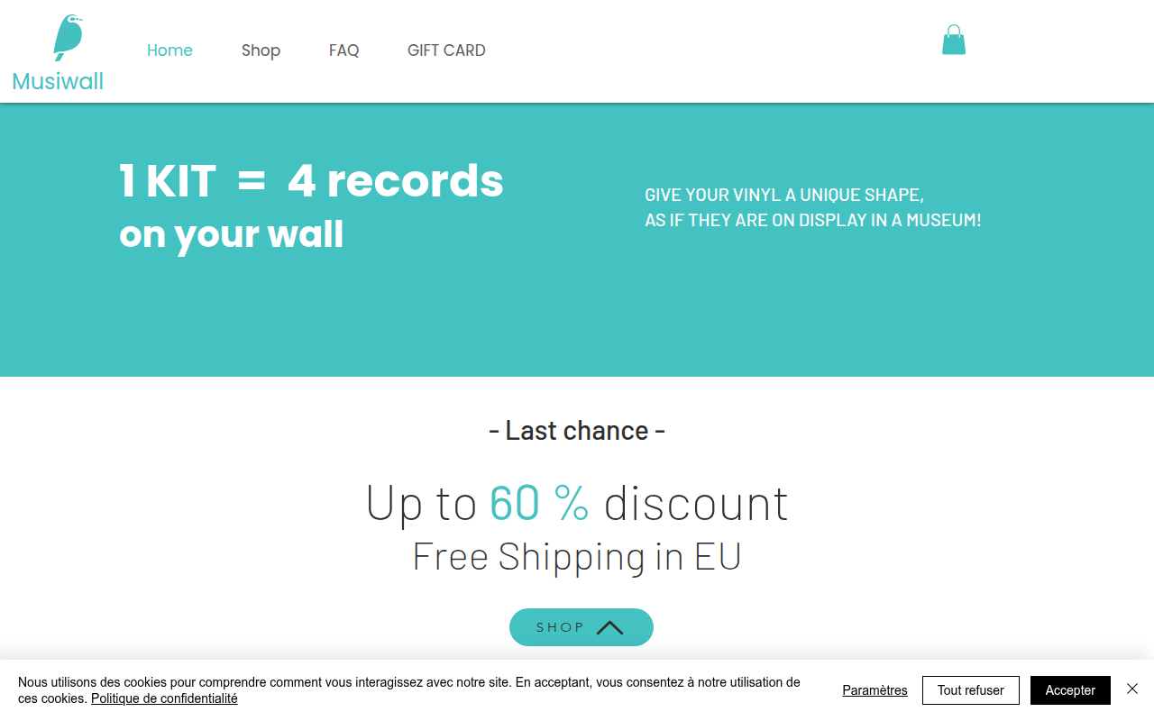 Screenshot van musiwall.com