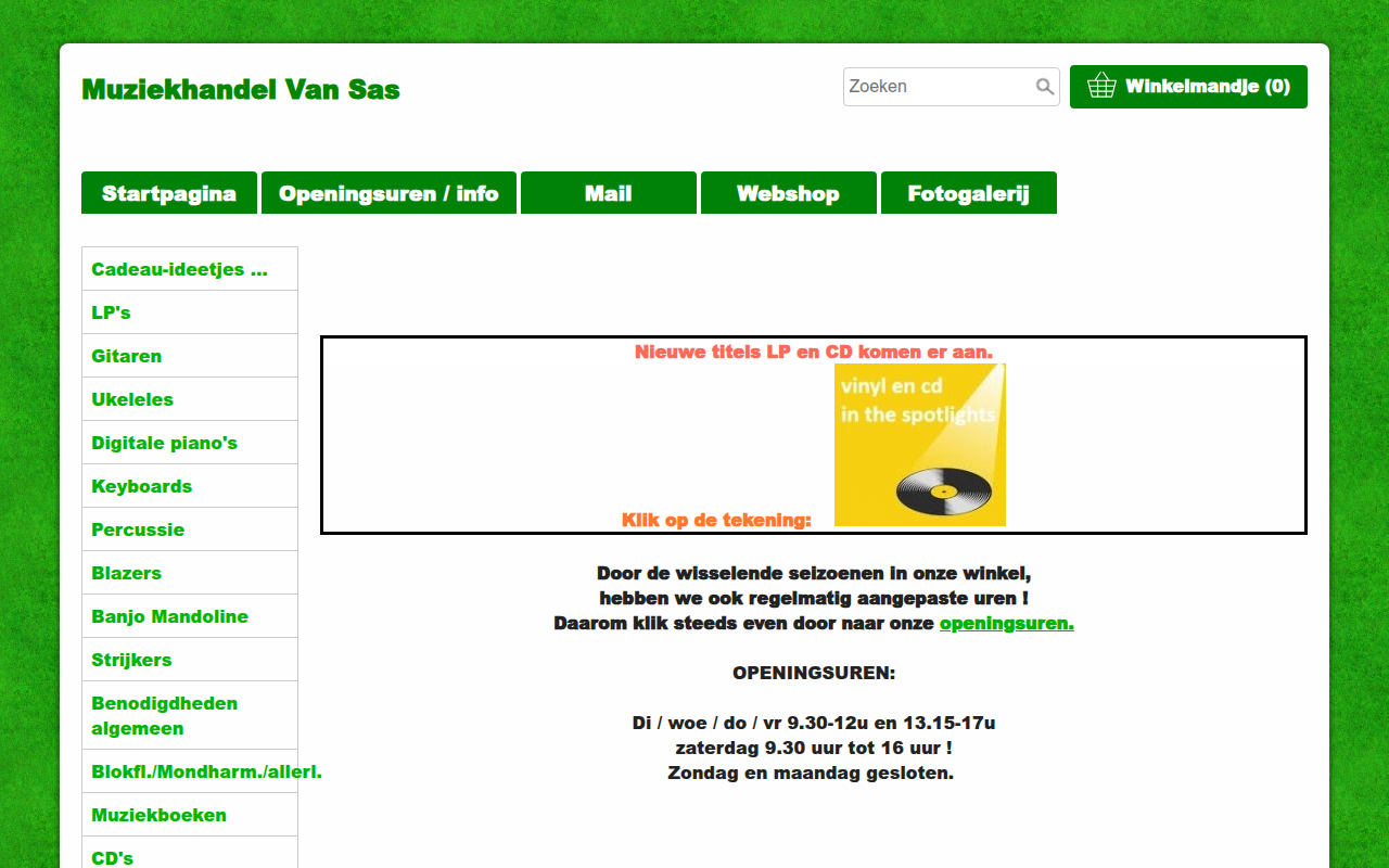 Screenshot van muziekhandelvansas.be