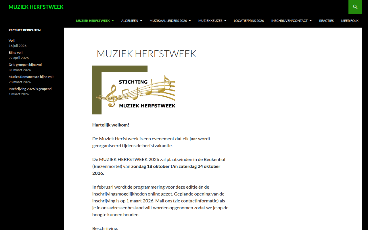 Screenshot van muziekherfstweek.nl