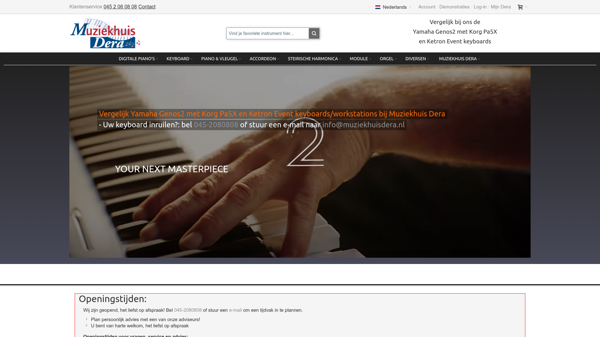 Screenshot van muziekhuisdera.nl