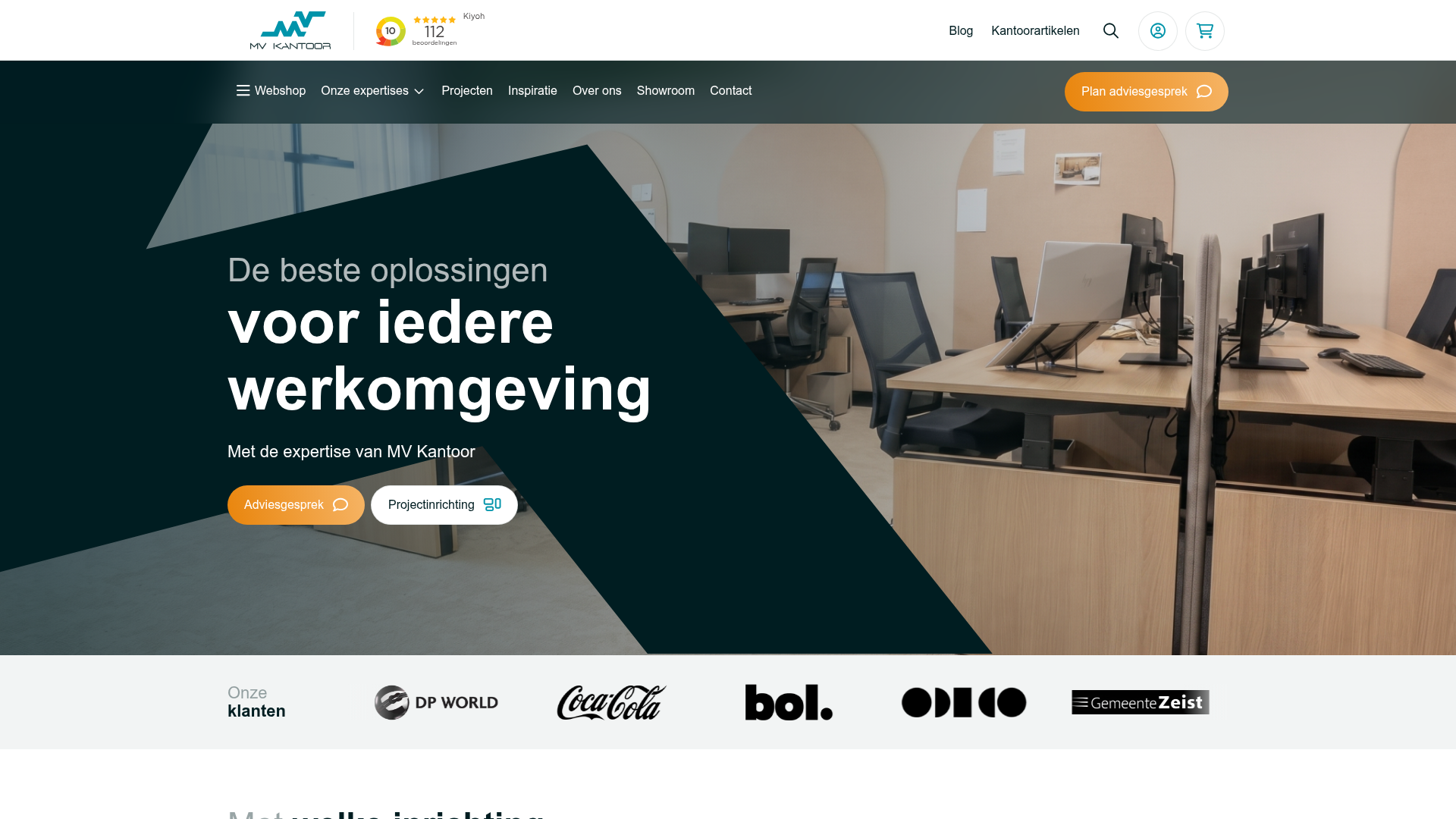 Screenshot van mvkantoor.nl