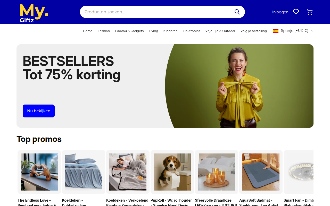Screenshot van my-giftz.com