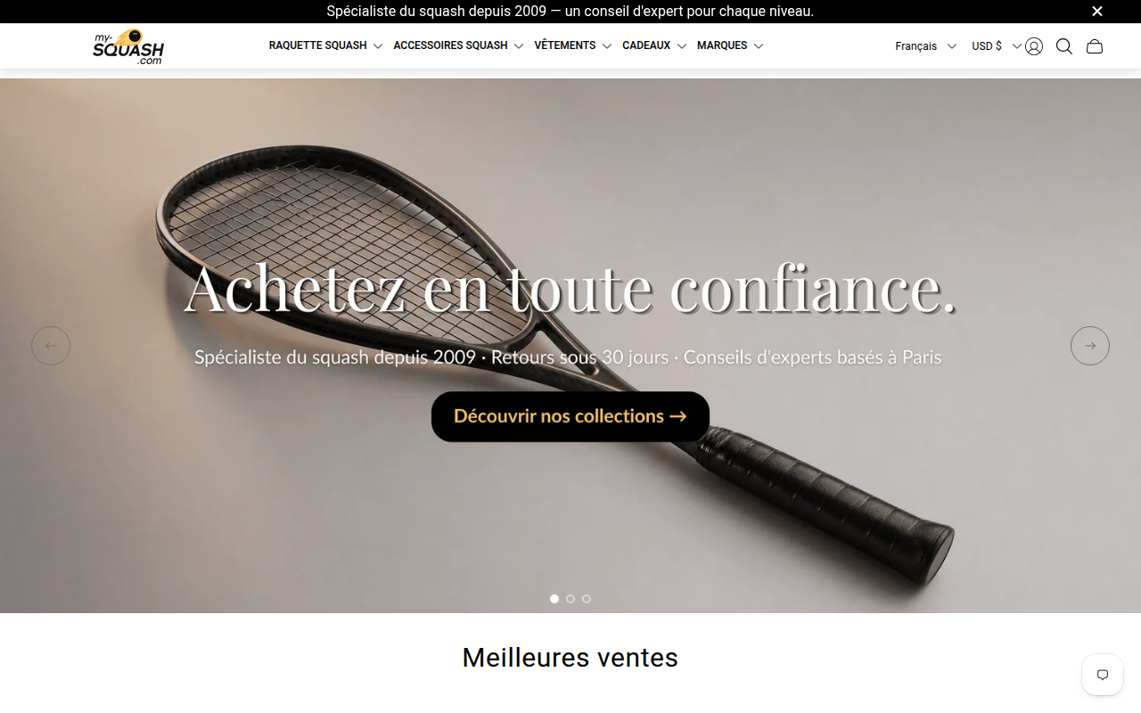 Screenshot van my-squash.com
