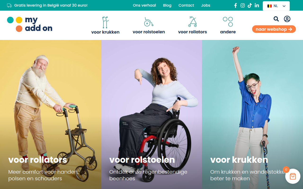 Screenshot van myaddon.be