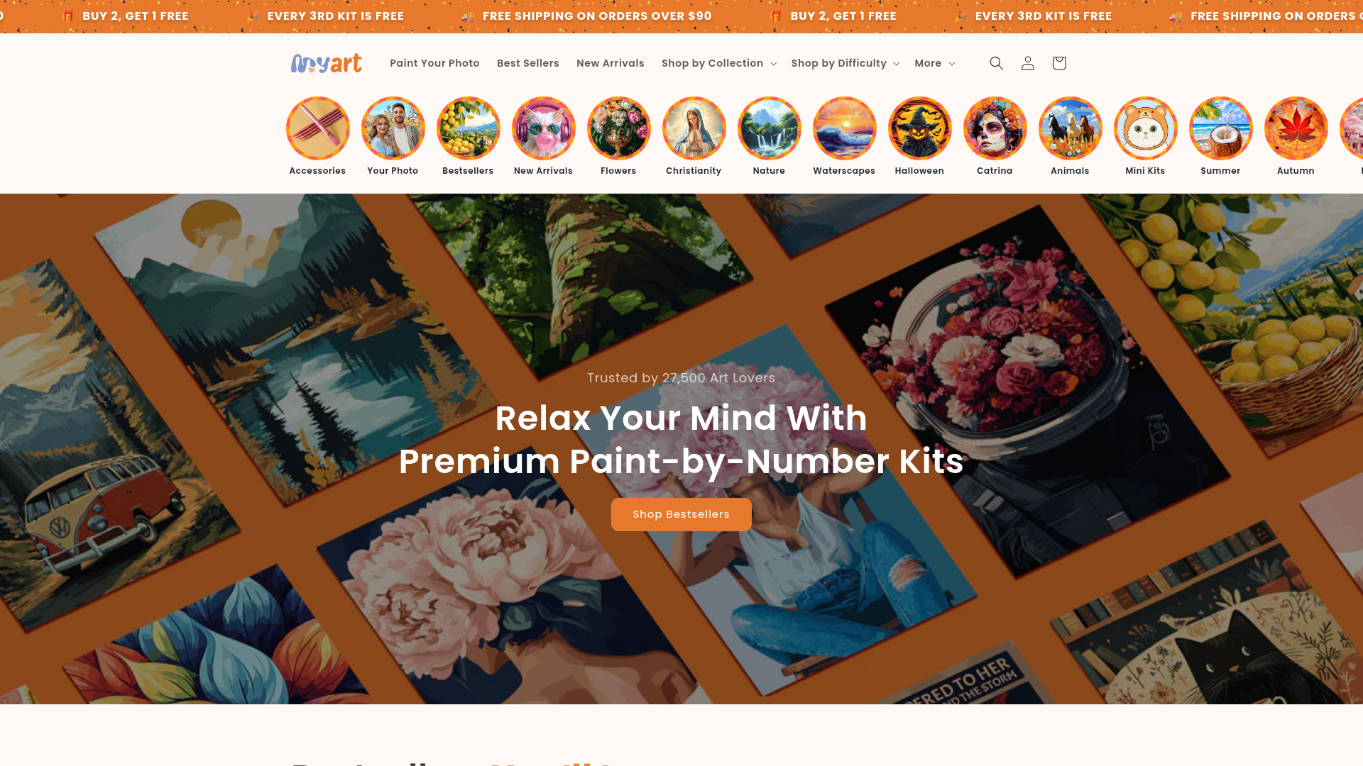 Screenshot van myart-shop.com