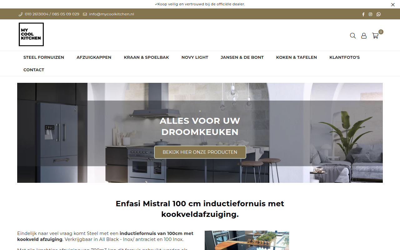 Screenshot van mycoolkitchen.nl