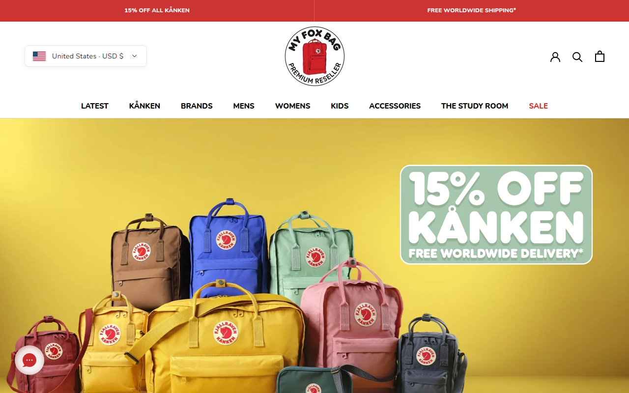 Screenshot van myfoxbag.com
