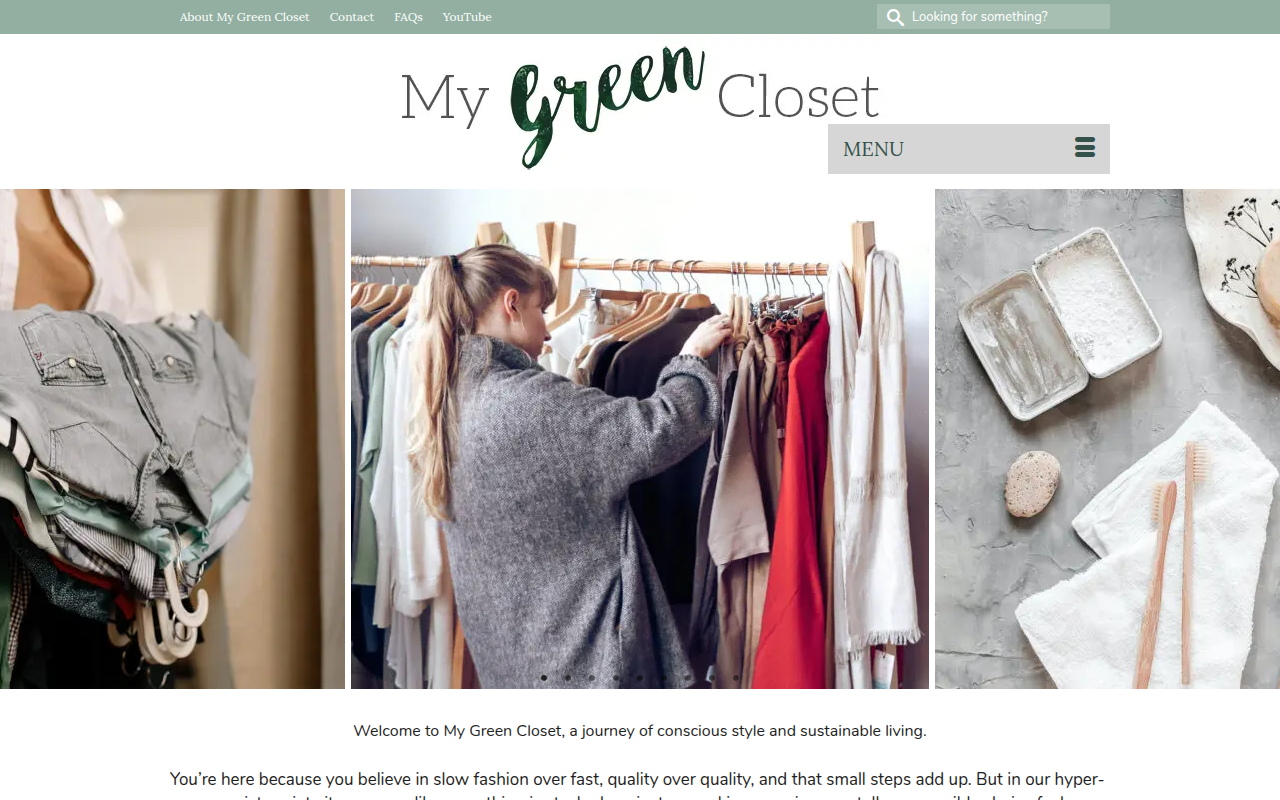 Screenshot van mygreencloset.com