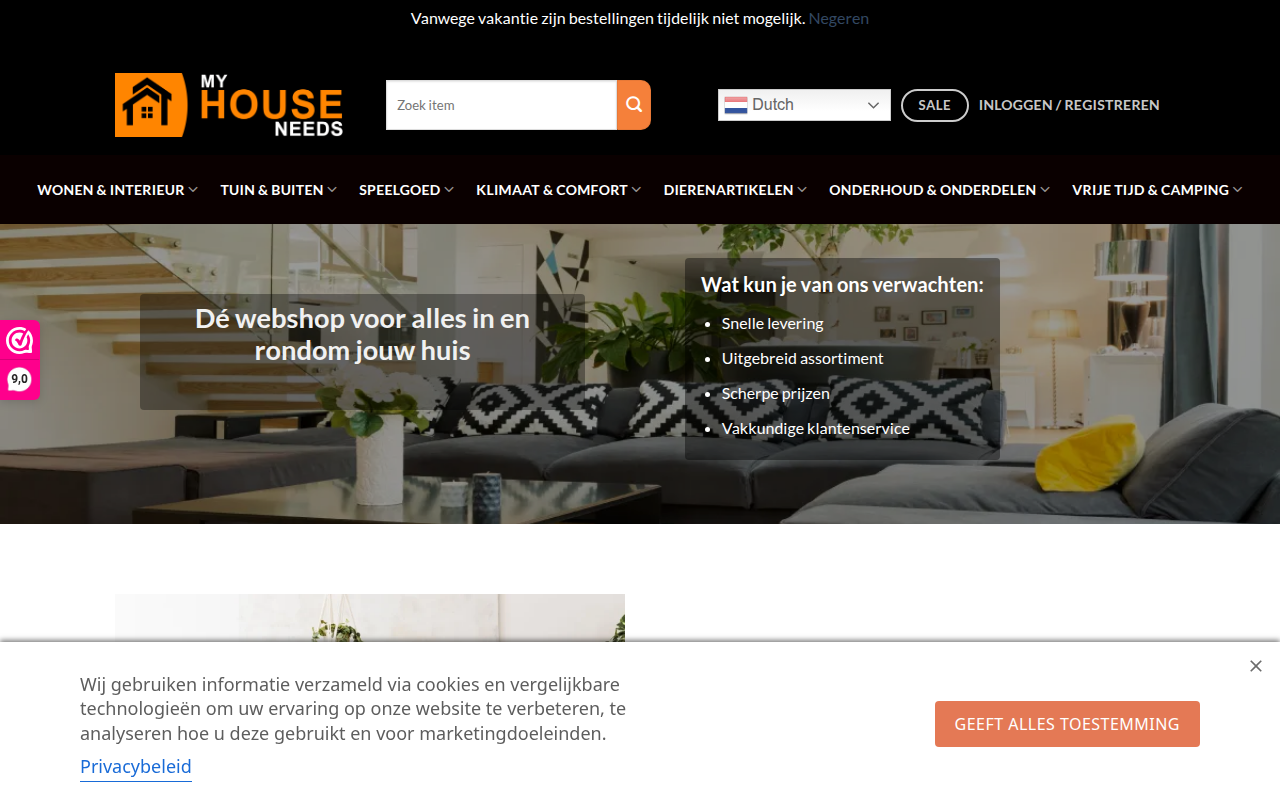 Screenshot van myhouseneeds.nl