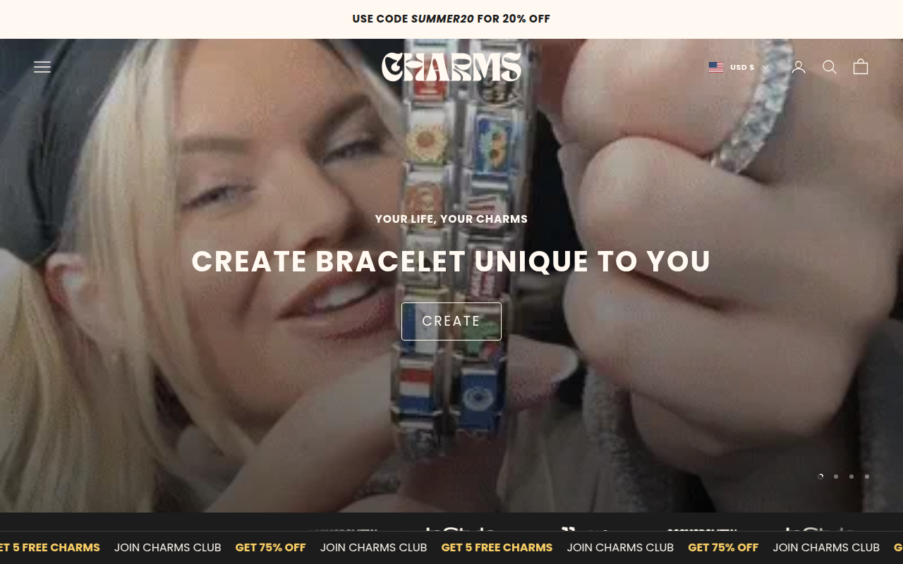 Screenshot van myitaliancharms.com