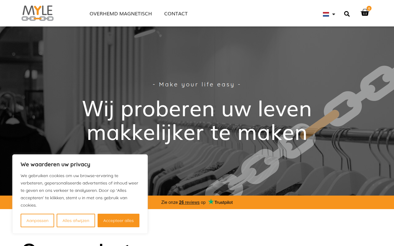 Screenshot van myle-shop.nl