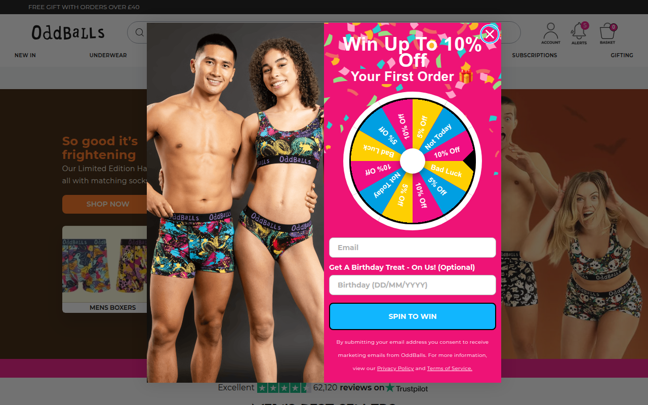 Screenshot van myoddballs.com