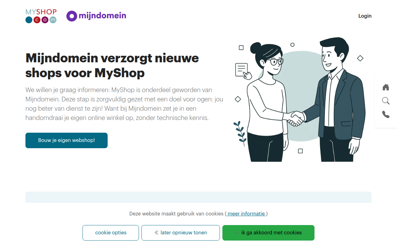 Screenshot van myshop.com