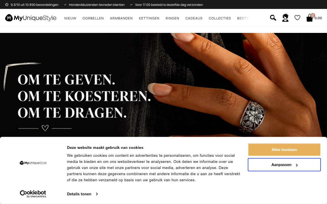 Screenshot van myuniquestyle.nl