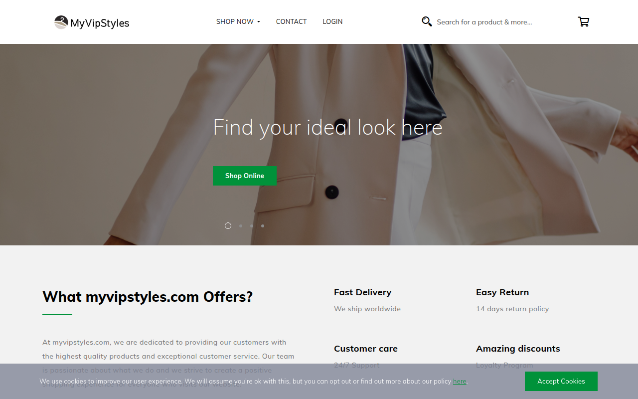 Screenshot van myvipstyles.com