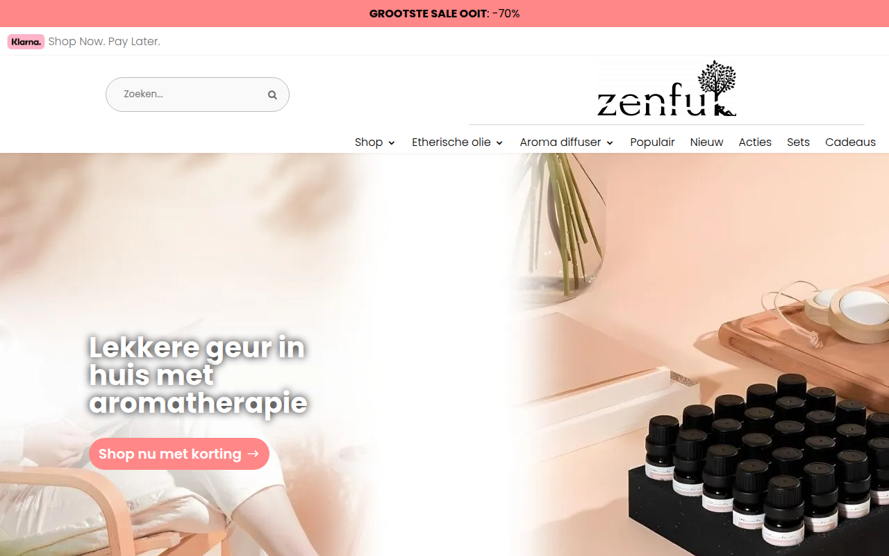 Screenshot van myzenful.nl