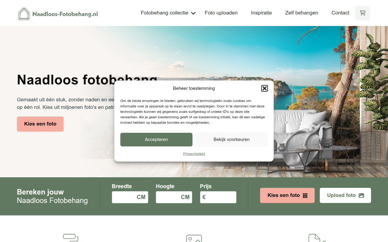 Screenshot van naadloos-fotobehang.nl