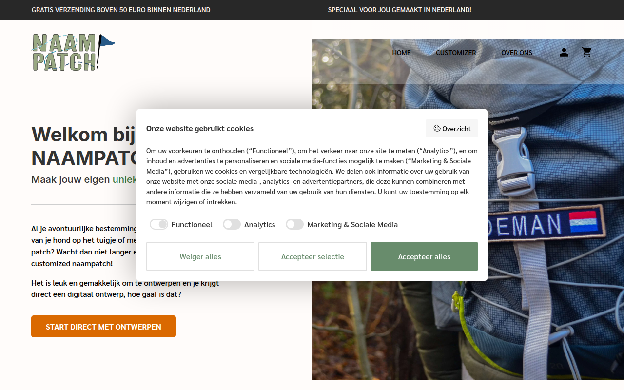 Screenshot van naampatch.nl