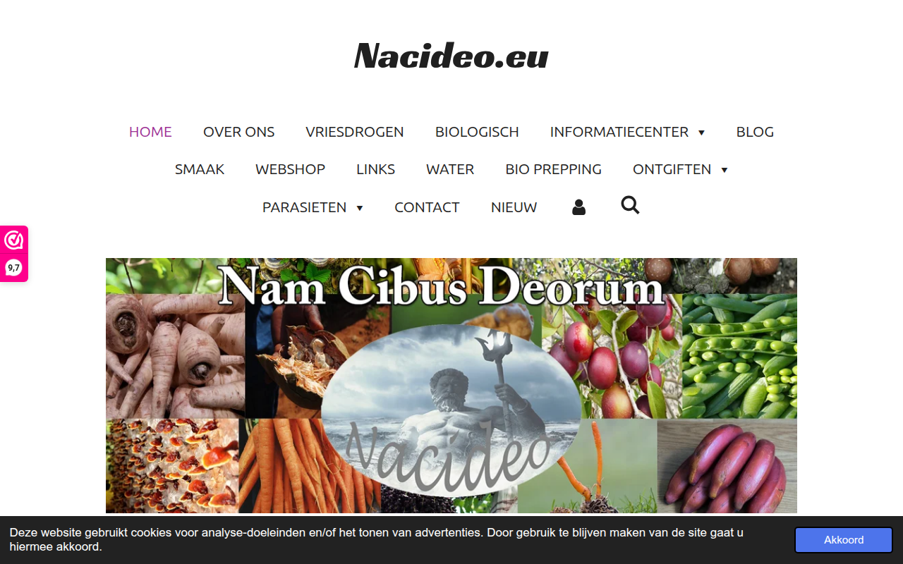 Screenshot van nacideo.eu