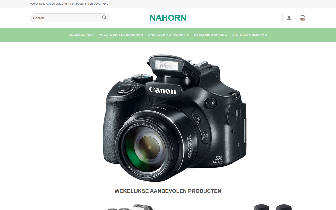 Screenshot van nahorn.shop