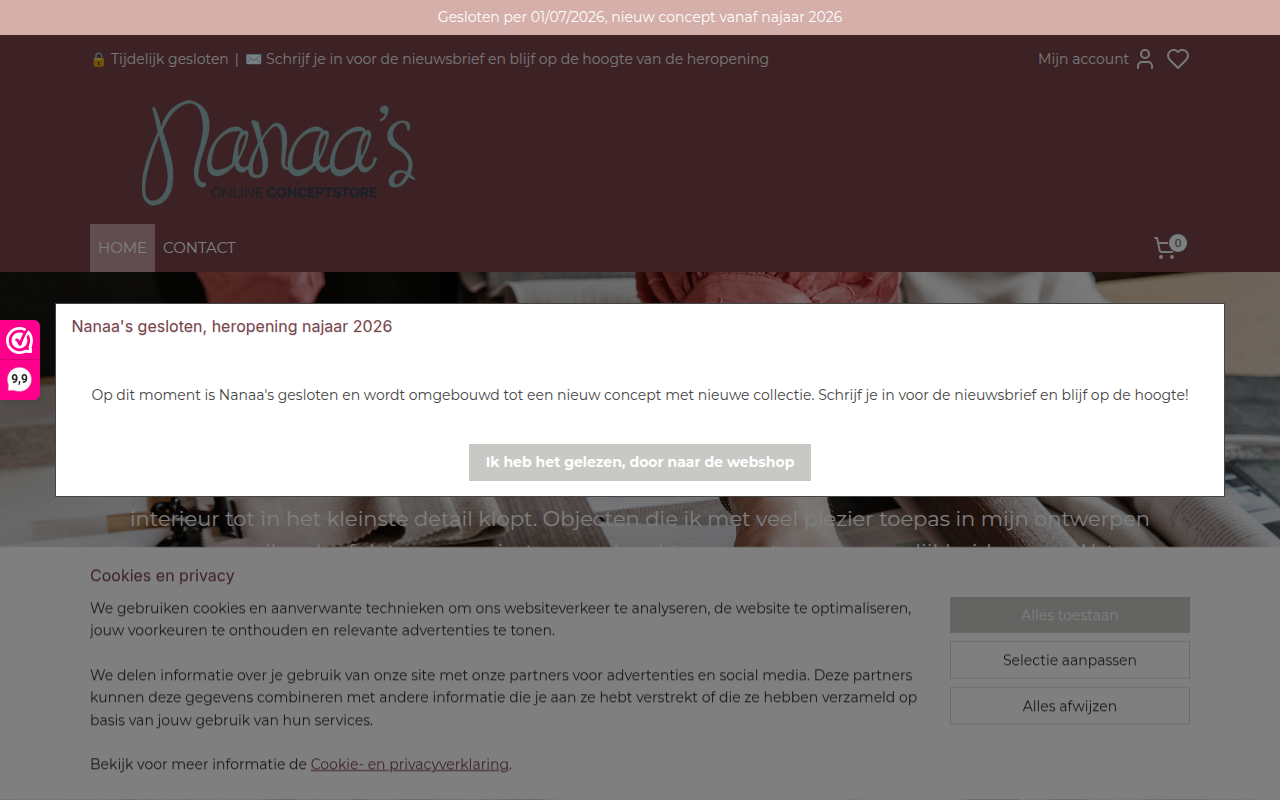Screenshot van nanaas.nl