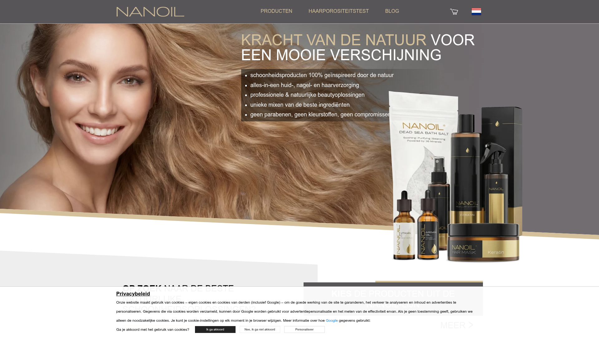 Screenshot van nanoil.nl