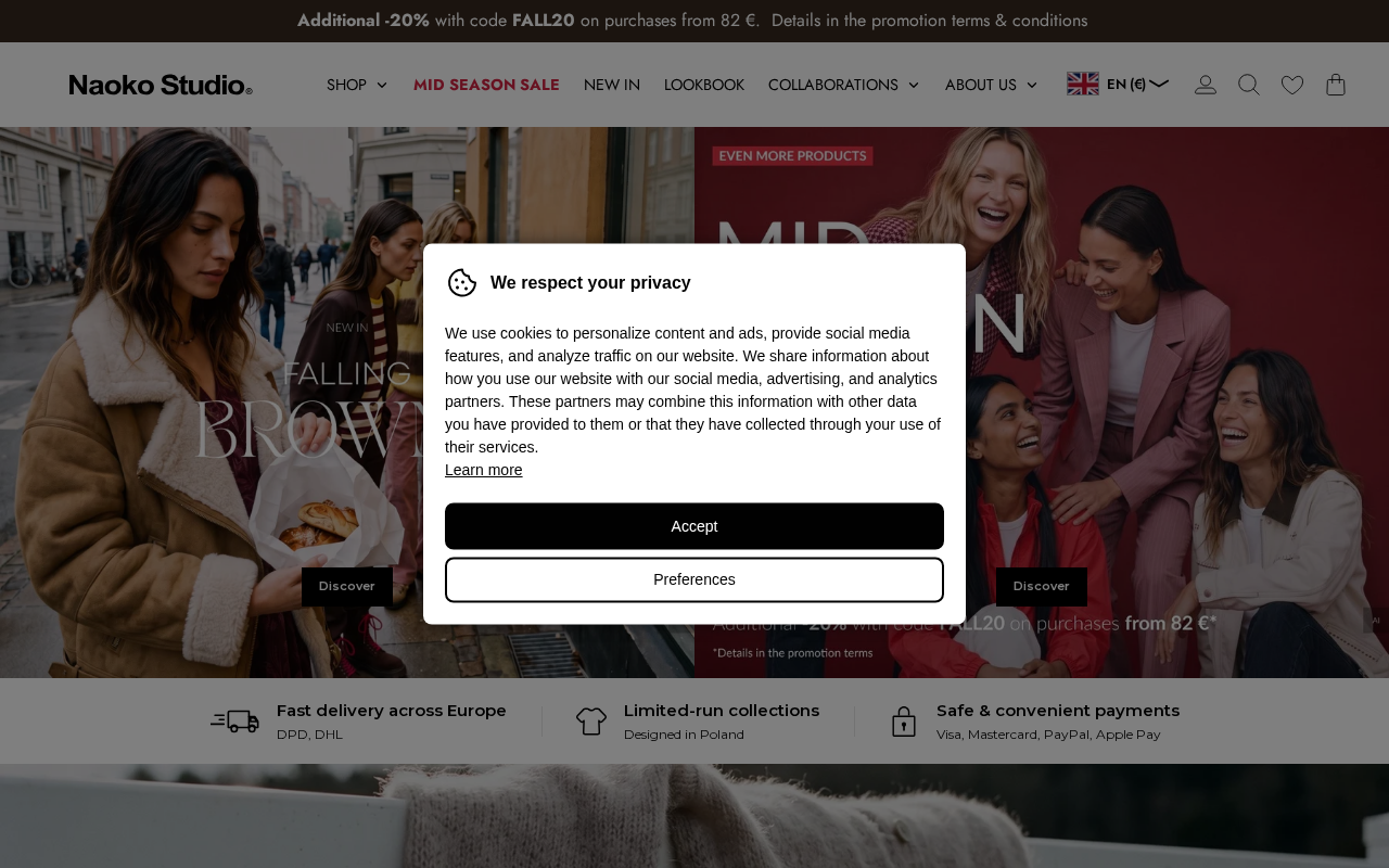 Screenshot van naoko-store.com
