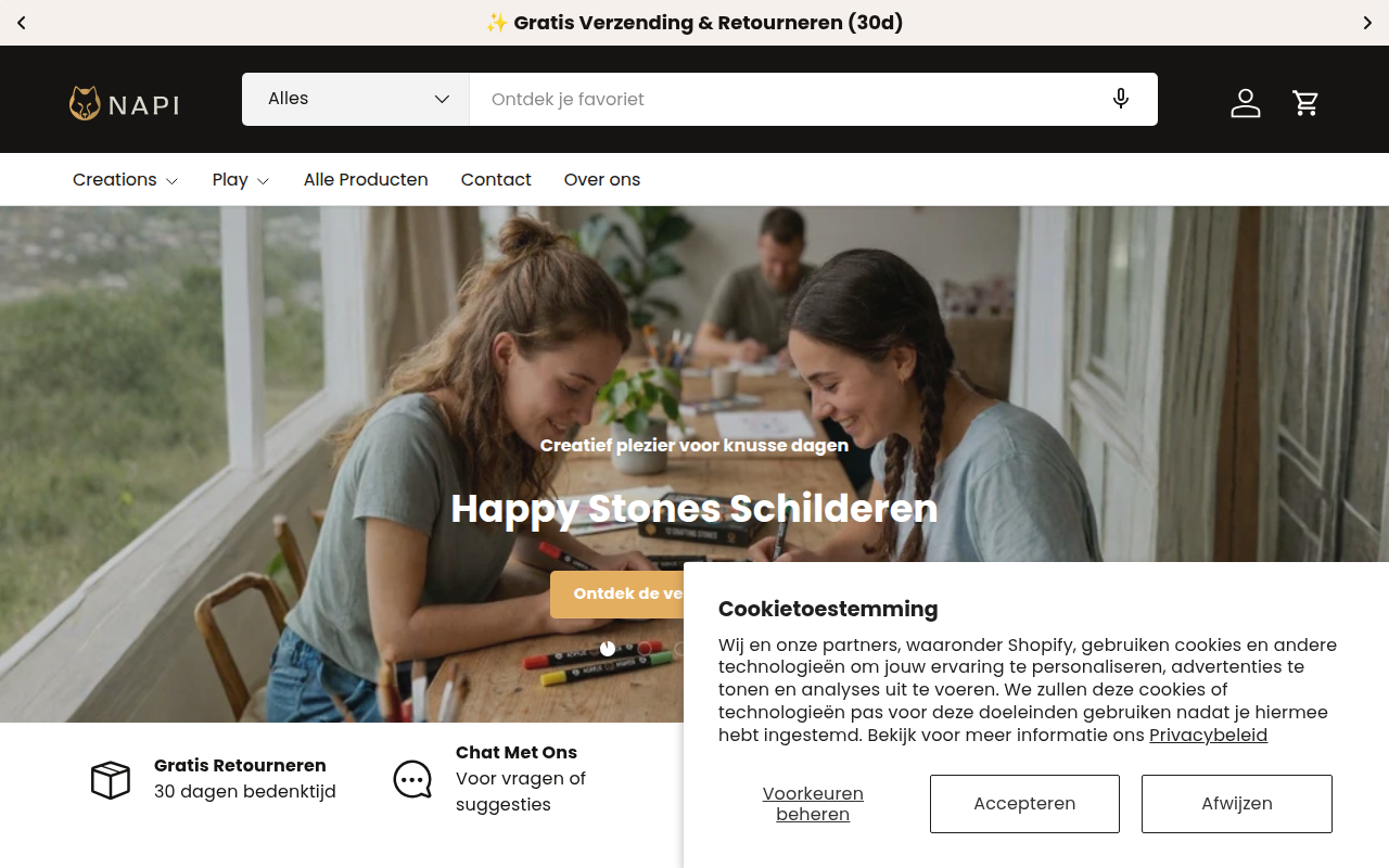 Screenshot van napi.nl