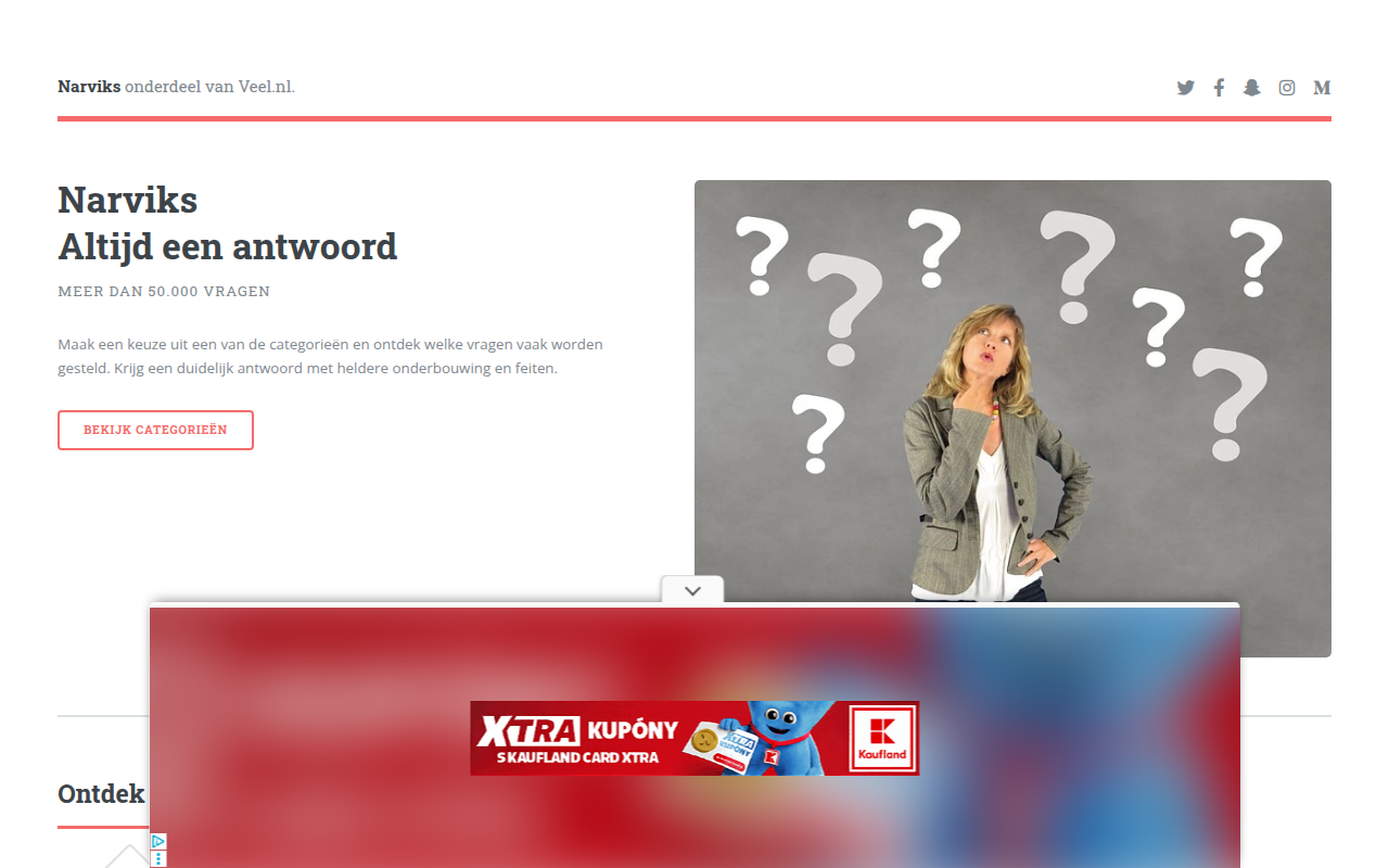 Screenshot van narviks.nl