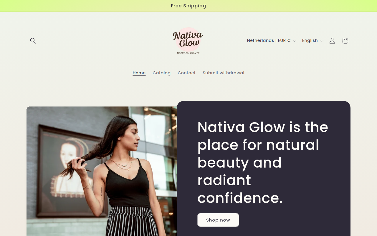 Screenshot van nativa-glow.com