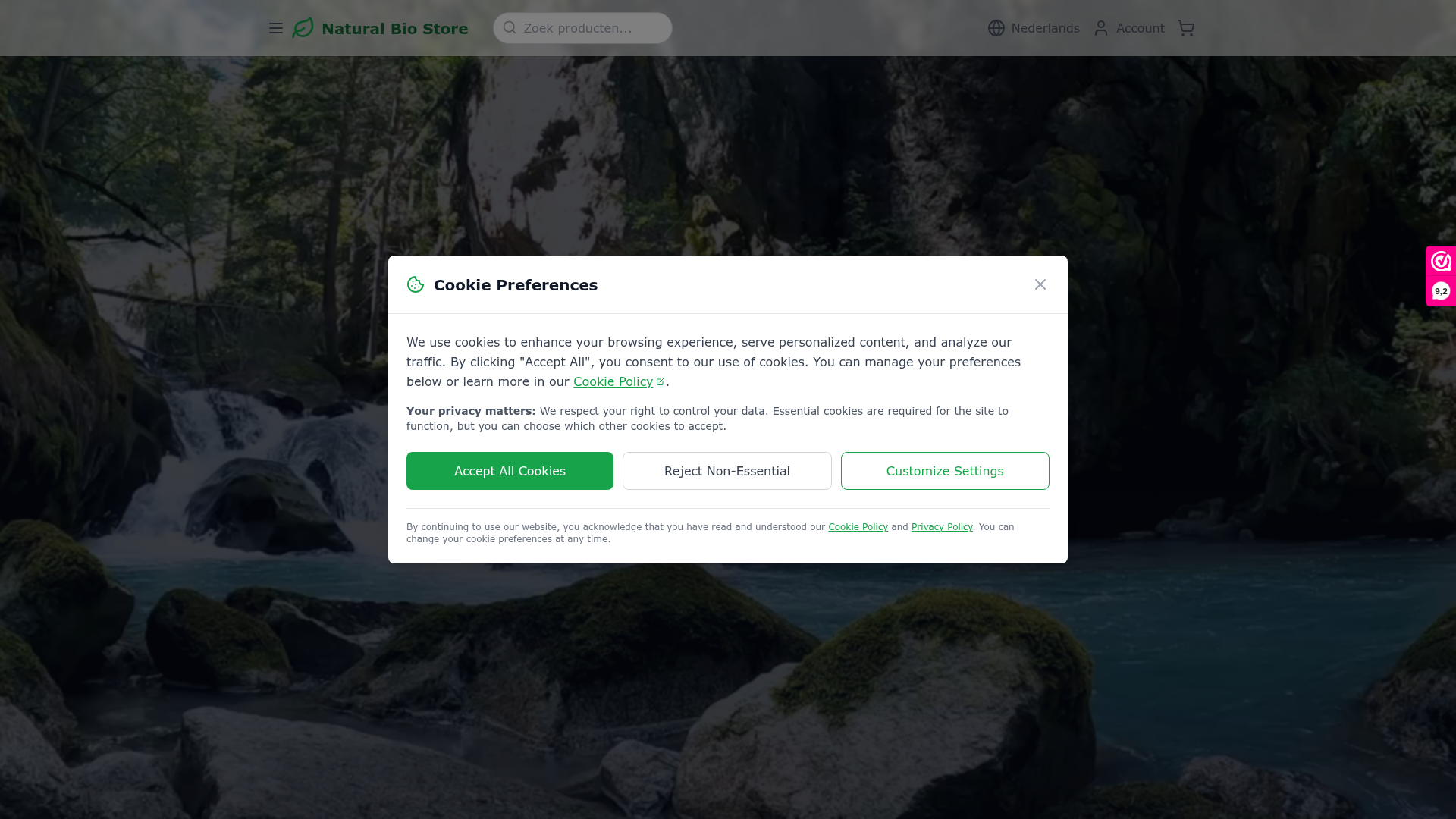 Screenshot van naturalbiostore.com