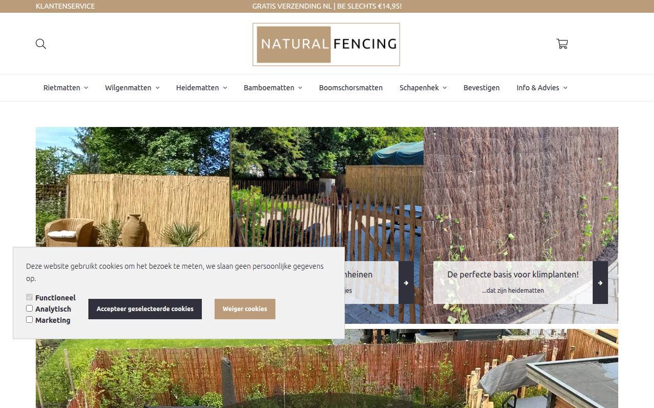 Screenshot van naturalfencing.nl