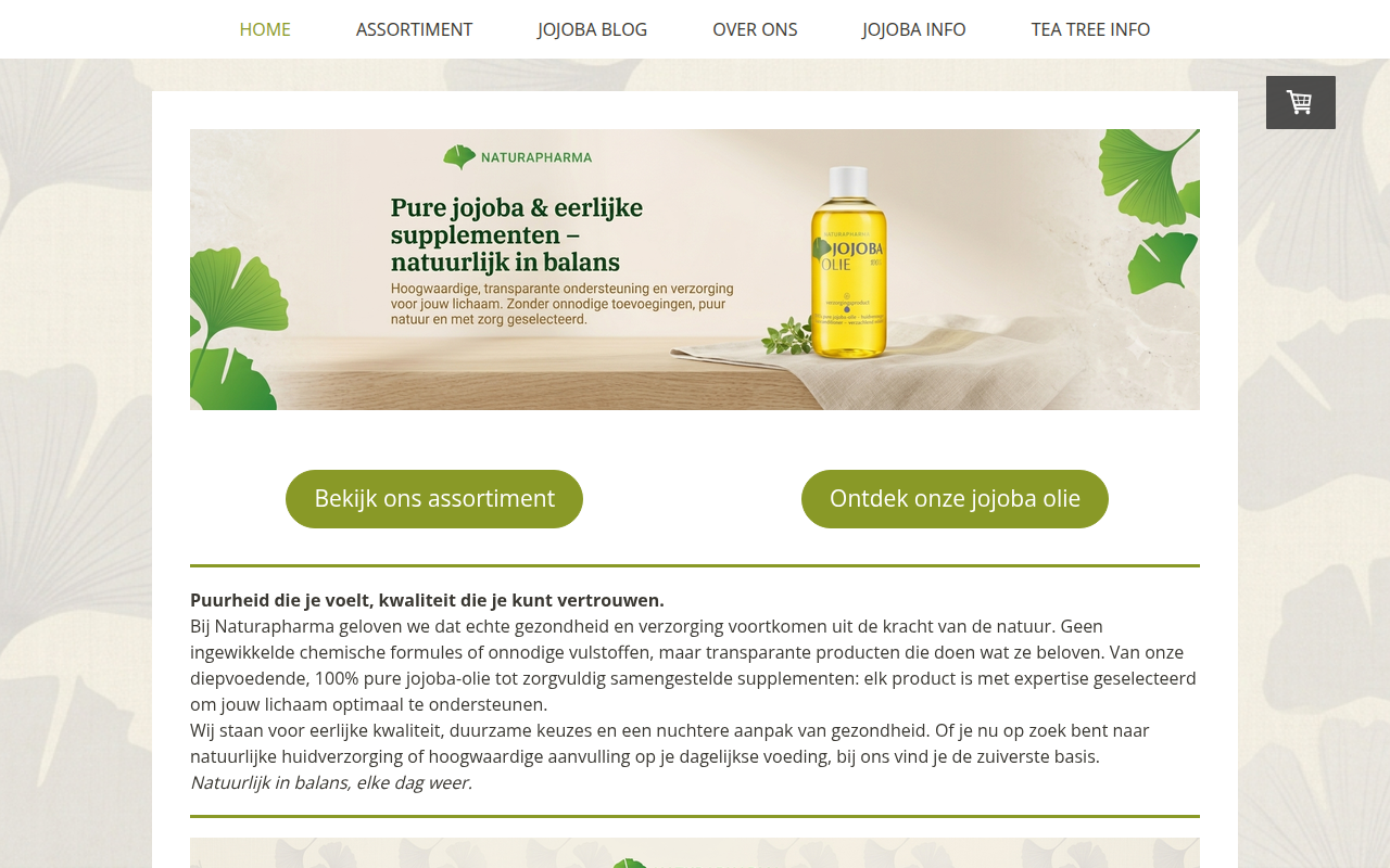 Screenshot van naturapharma.nl
