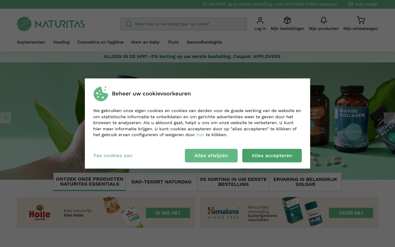 Screenshot van naturitas.nl
