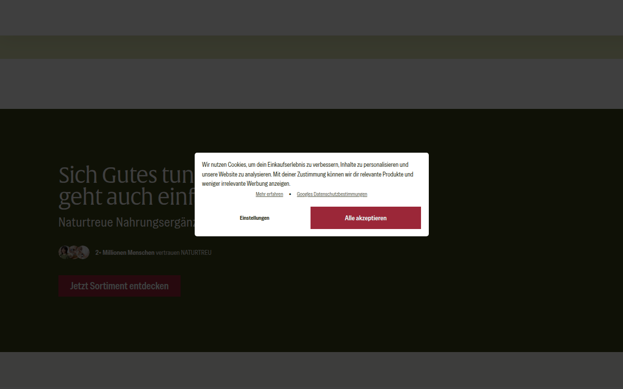 Screenshot van naturtreu.de