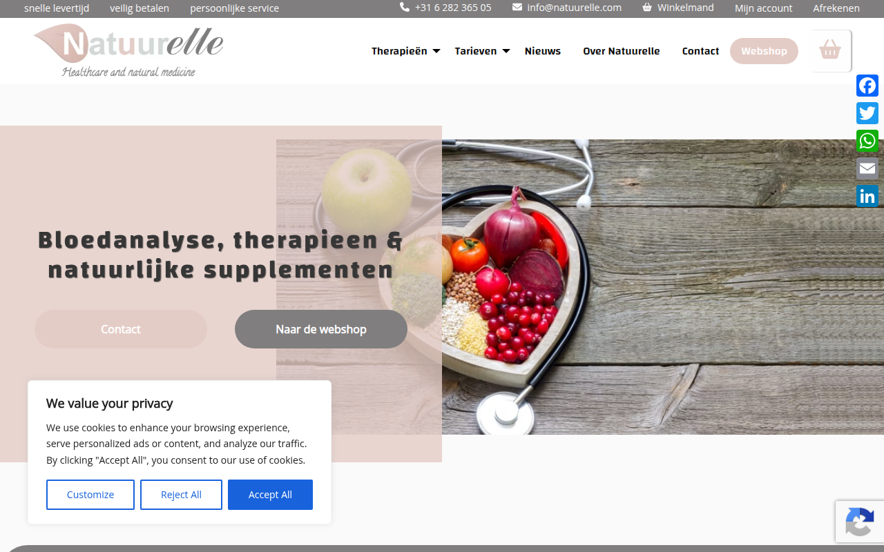 Screenshot van natuurelle.com