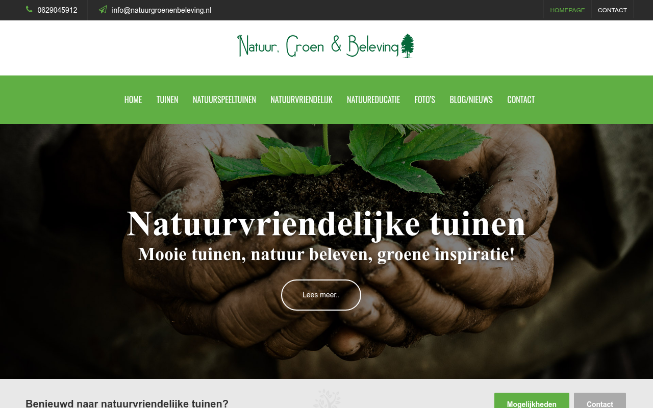 Screenshot van natuurgroenenbeleving.nl