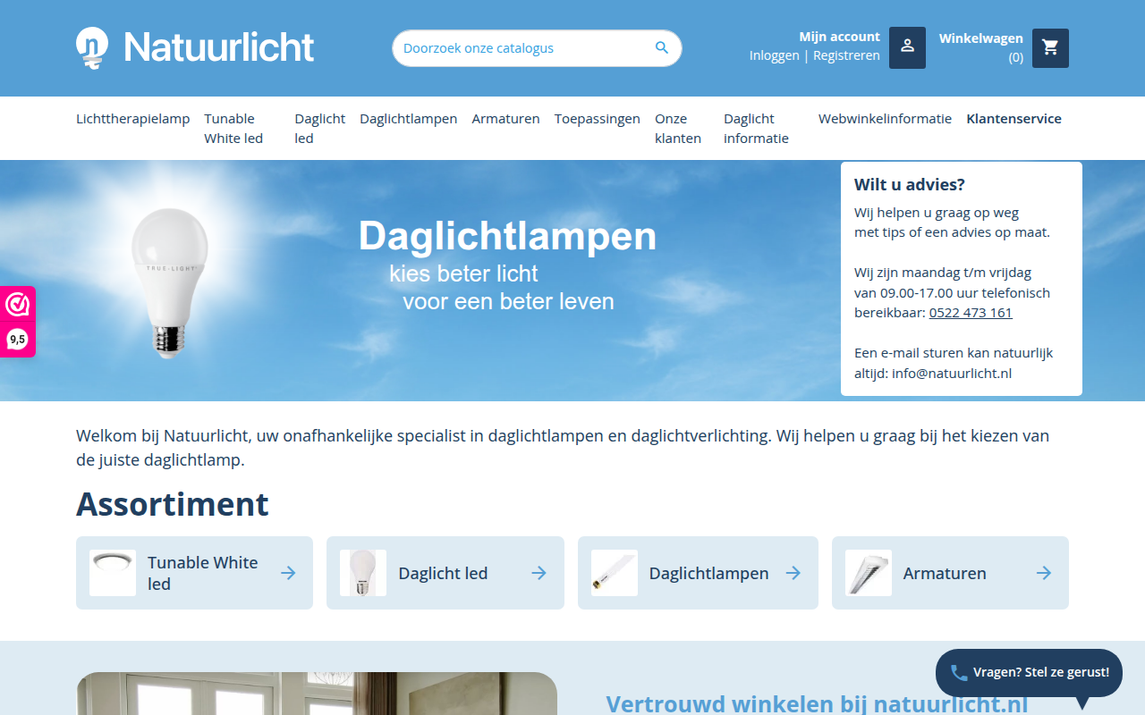 Screenshot van natuurlicht.nl
