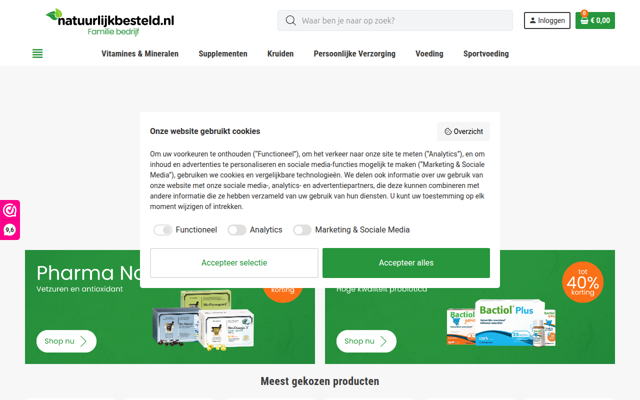 Screenshot van natuurlijkbesteld.nl